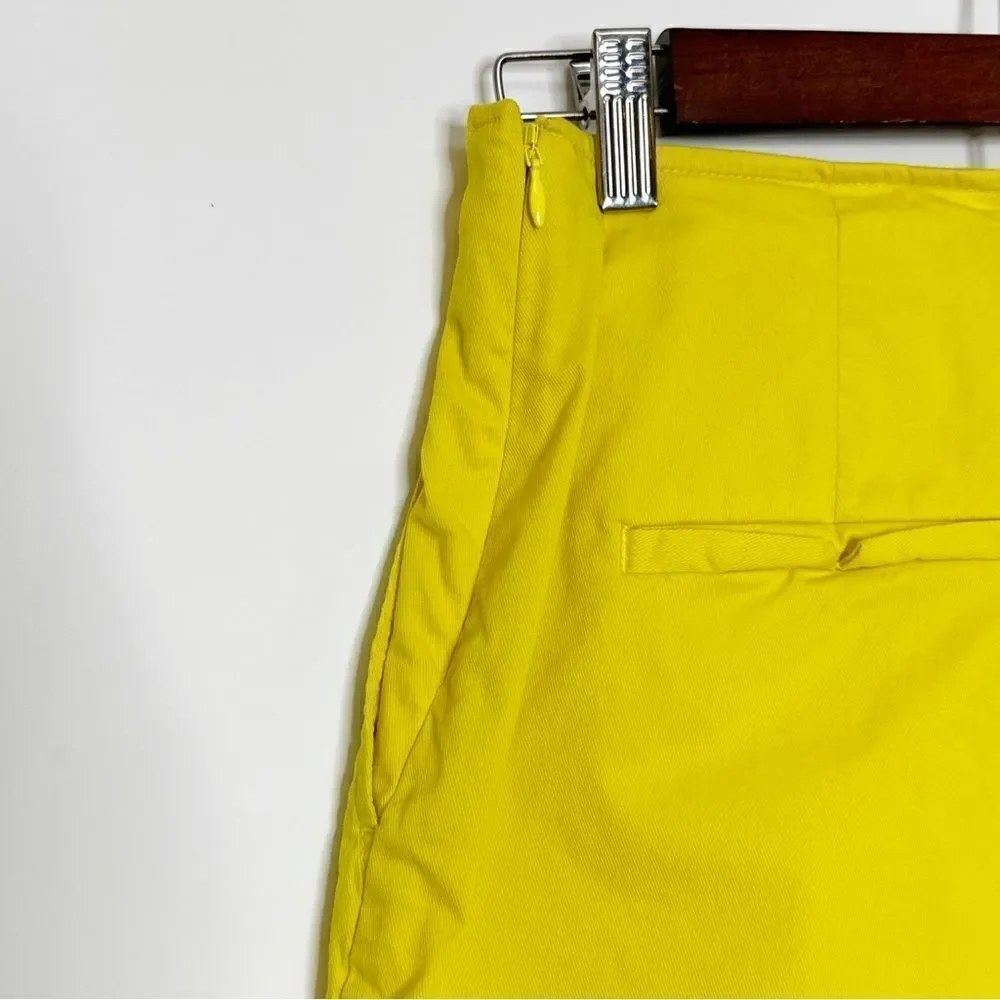 Anthropologie Maeve Bright Yellow Tennis Pleated High Rise Skort Size 4